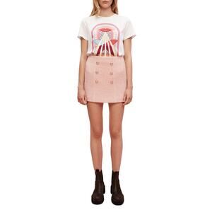 Maje 'Josila' Pink Tweed Skirt Size S